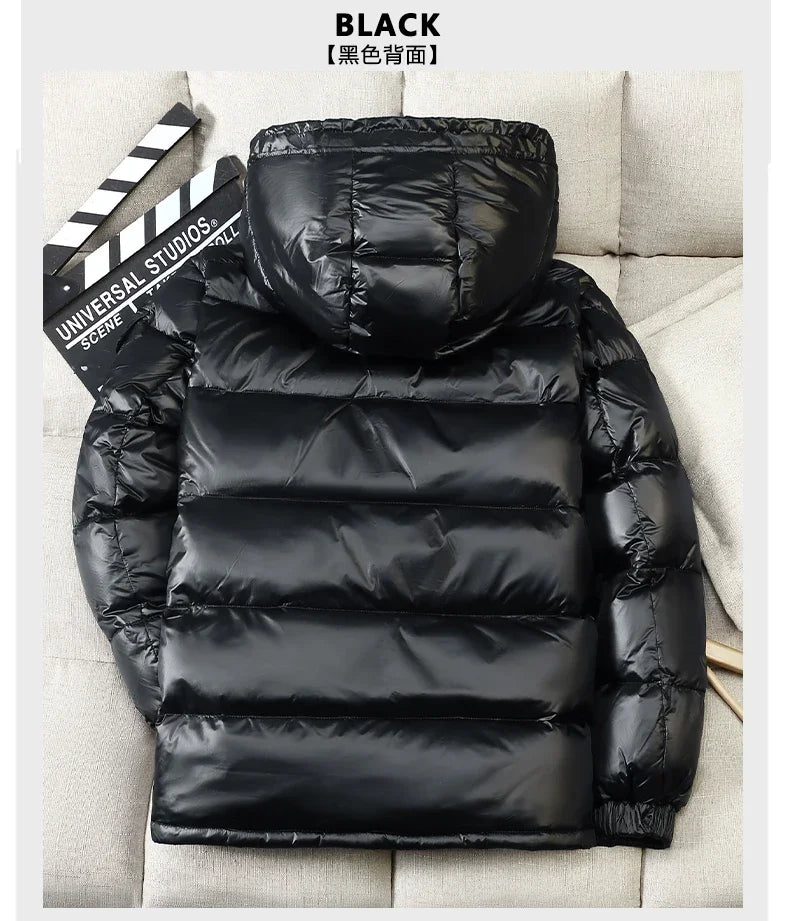 2024 Winter Neue Herren Puffer Jacke Mode Dicke Männer Frauen Ente Unten Jacke Im Freien Warme Casual Mäntel Feste Kapuze Mäntel