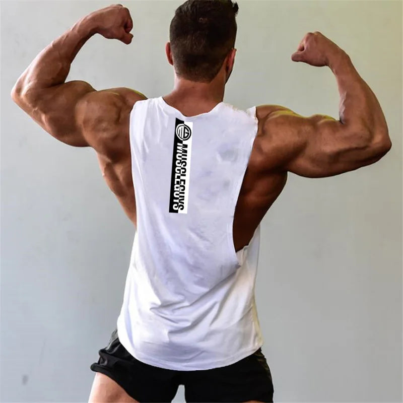 Gym Fitness Workout Laufen Tank Tops Sommer Casual Baumwolle Atmungsaktive Ärmellose Westen Herren Bodybuilding Muscle Sport T-shirts