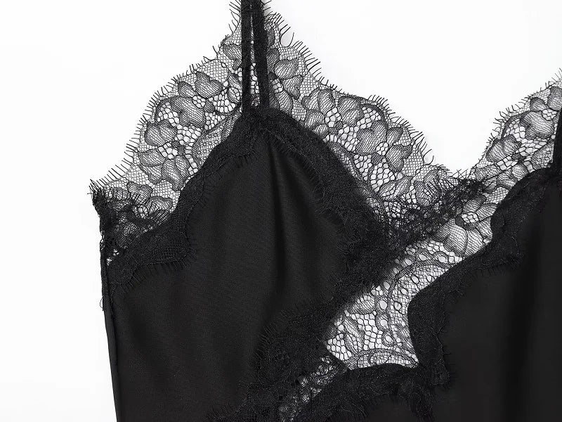 MUJER Schwarze Spitzen-Tops für Frauen, Leibchen, sexy rückenfreie Tops für Damen, 2022, Sommer, ärmellose Damen-Tops, Träger, Strand-Top, weiblich
