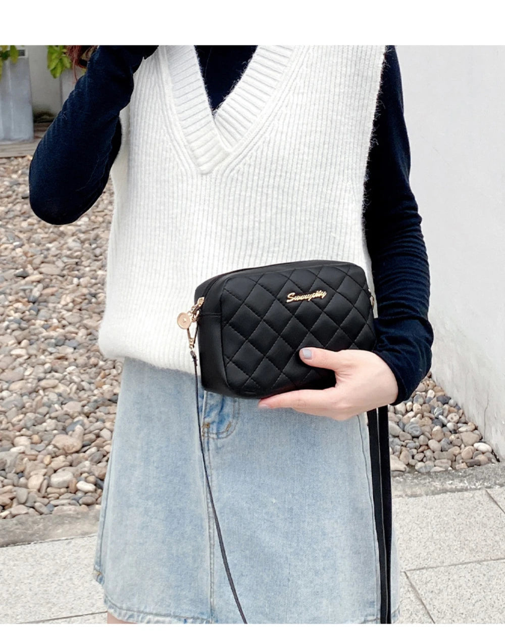 2024 quaste Kleine Umhängetasche Für Frauen Trend Lingge Stickerei Kamera Weibliche Schulter Tasche Mode Kette Damen Umhängetaschen