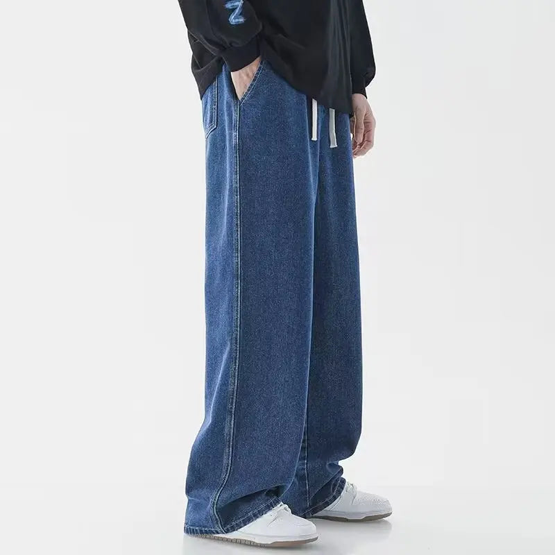 Jeans männer Frühling und Herbst 2025, Neue Lose High Street Gerade Breite bein Hosen Boden-drag Sommer beiläufige Lange Hosen Männer
