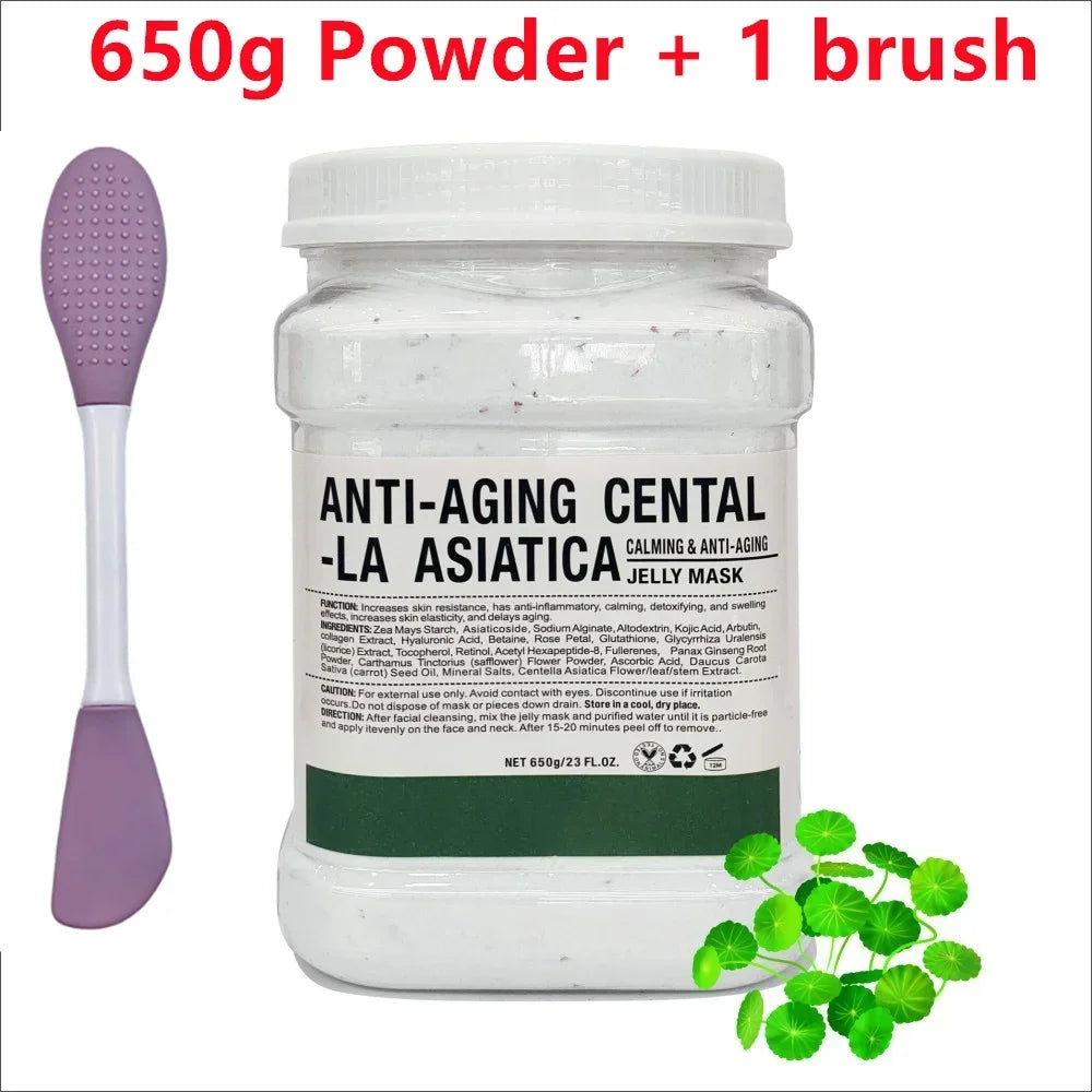 650g Chamomile Hyaluronic Acid Facial Moisturizing Mask Powder with Silicone Brush Increasing Skin Elasticity Rose Jelly Mask