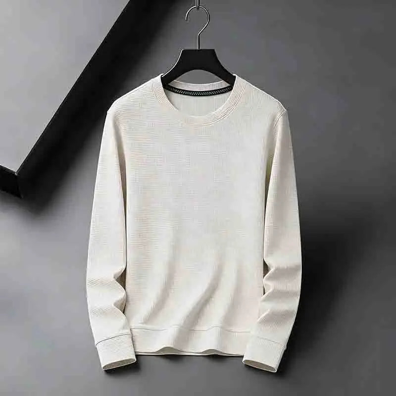 2026 Neuerscheinung Herren Basic Einfarbiger Rundhals-Pullover Atmungsaktiver Langarm-Strickpullover