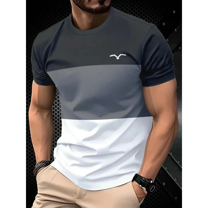 3D Gedruckt Geometrische Spleißen T Shirt Für Männer Bunte Streifen Muster T-Shirts Sommer Casual Oansatz Tees Lose Kurzen Ärmeln