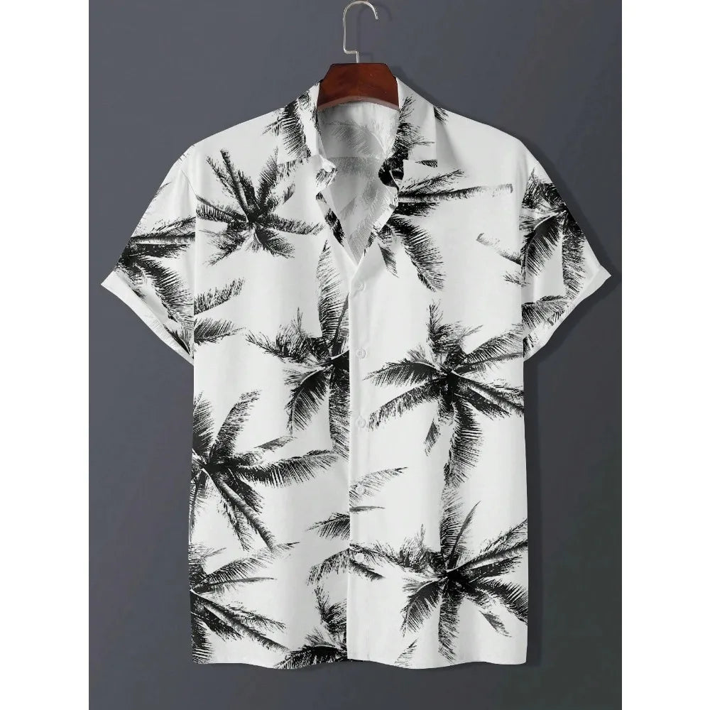 Hawaiihemd für Herren, bedruckt, lässig, dünn, Strand, schlank, modisches Hemd, hochwertig, luxuriös, schwarz, gesellschaftlich, Vintage, lustig, übergroße Kleidung