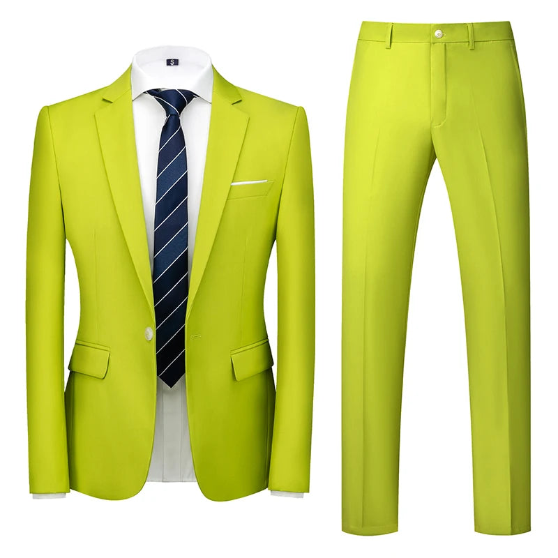 22 Farben einreihige formelle Hochzeit Anzüge Herren bekleidung Mode einfache Männer Business Social Prom Party Kleid 2 Stück Set