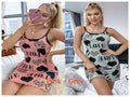 Sommer Neue frauen Nachthemd Schönheit Zurück Dünne Abschnitt Von Hause Tragen Sexy Halter Kurzen Rock Liebe Cartoon Nette Druck Pyjamas