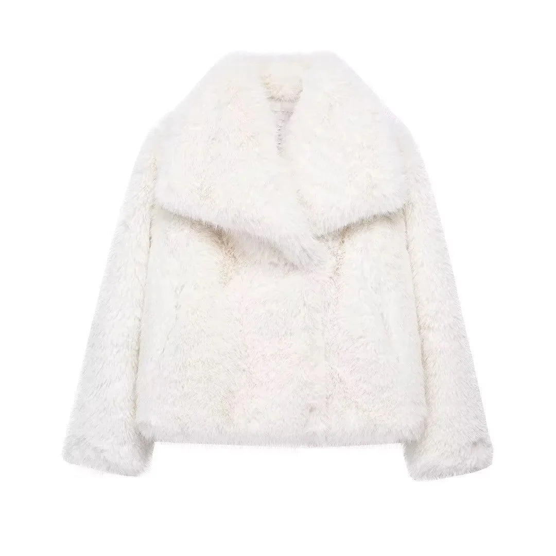 KONDALA 2025, Herbst und Winter, lässig, Kunstpelz, braun, für Damen, warme Jacken, Streetwear, Umlegekragen, Weihnachten, übergroße, elegante Mäntel