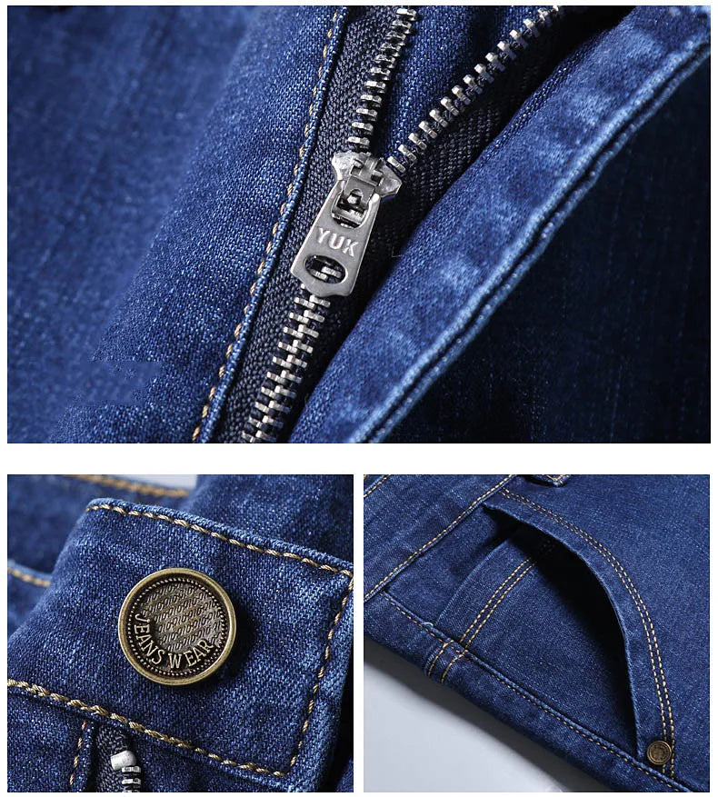 Männer Frühling Herbst Vintage Schwarz Business Jeans Männer Casual Gerade Stretch Klassische Arbeit Denim Hosen Bequeme Hose