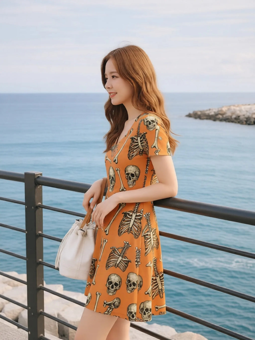 Damen-Kleid mit V-Ausschnitt und kurzen Ärmeln, Blumenmuster, lässig, für Wochenendreisen, Sommer, Sonnenkleid, Outfit, süß, modern, niedlich, frisch, Freizeit, Alltag, Party