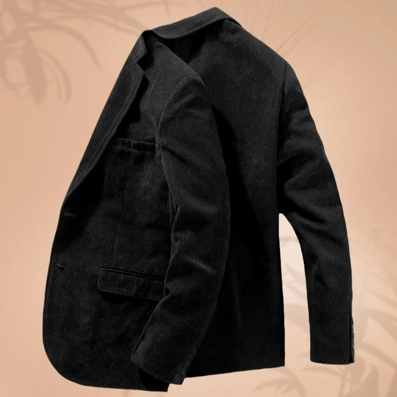 Cord-Herrenanzugjacke, Anzugjacke mit einem Knopf und Revers, Business-formelle Jacke, geeignet für Bankett, Hochzeit, formelle Kleidung für Herren