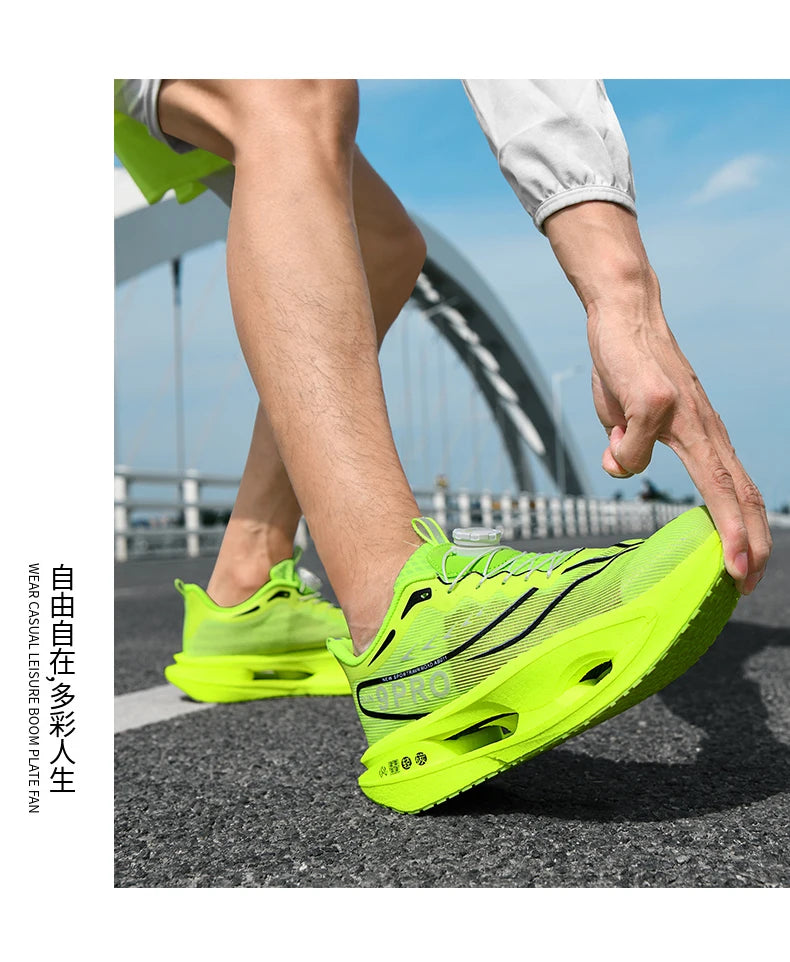 Spezialität Carbon Platte Sport Laufschuhe Marathon Air Kissen Männer Atmungsaktive Leichte Frauen Bequeme Rutschfeste Turnschuhe