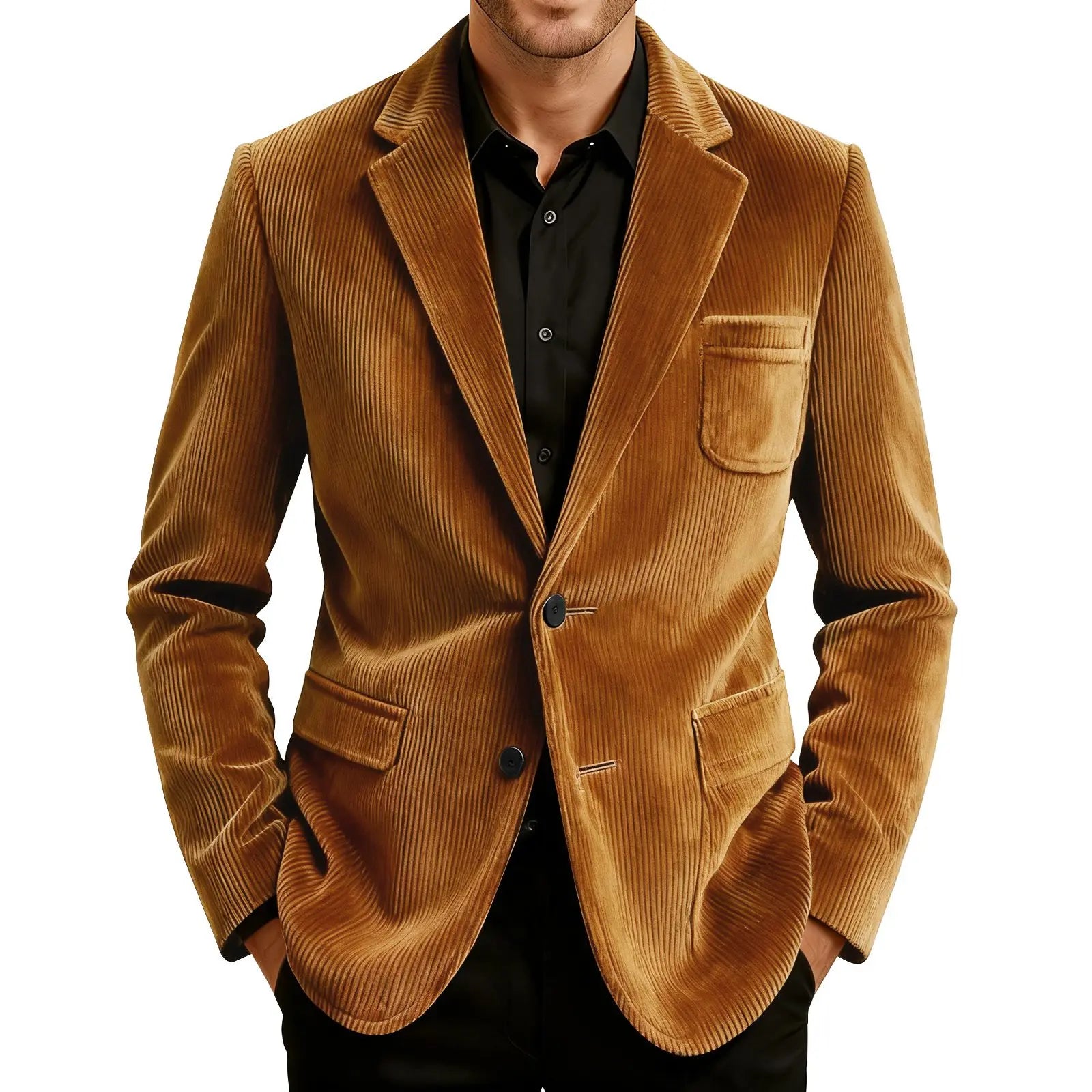 Männer Einfarbig Cord Warme Anzug Jacke Strickjacke Frühling Herbst Business Casual Cord Blazer Jacke männer Anzug Mantel