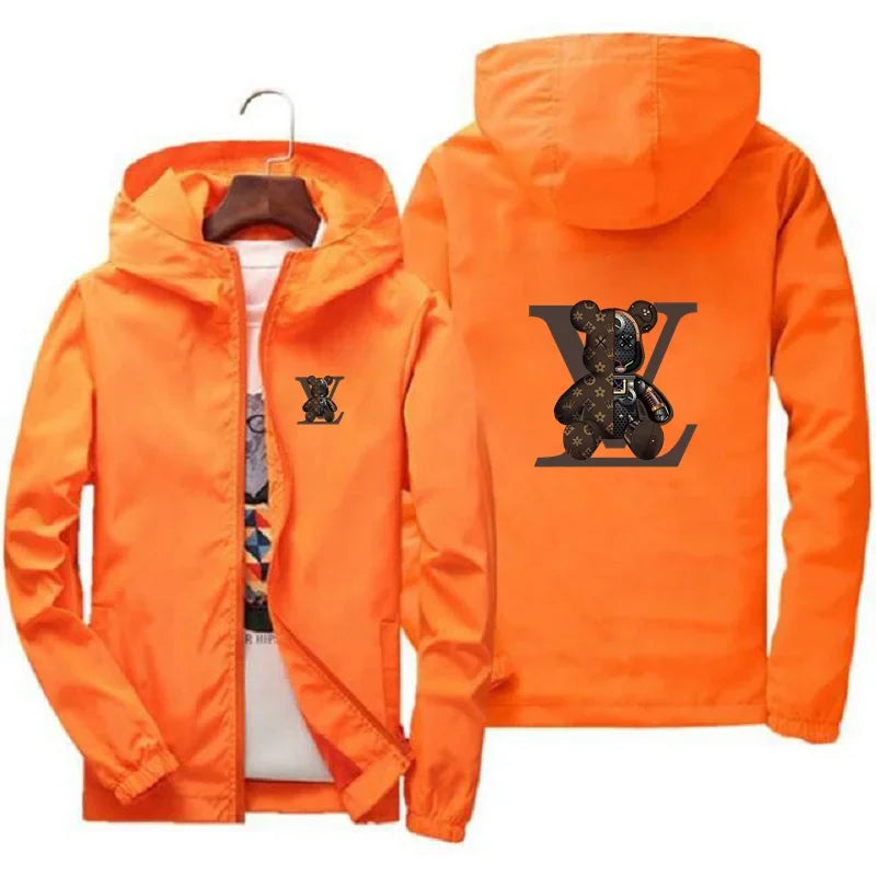 Lässige bedruckte Kapuzenjacke für Frühling und Herbst, modische neue wind- und wasserdichte Outdoor-Sportbekleidung für Herren