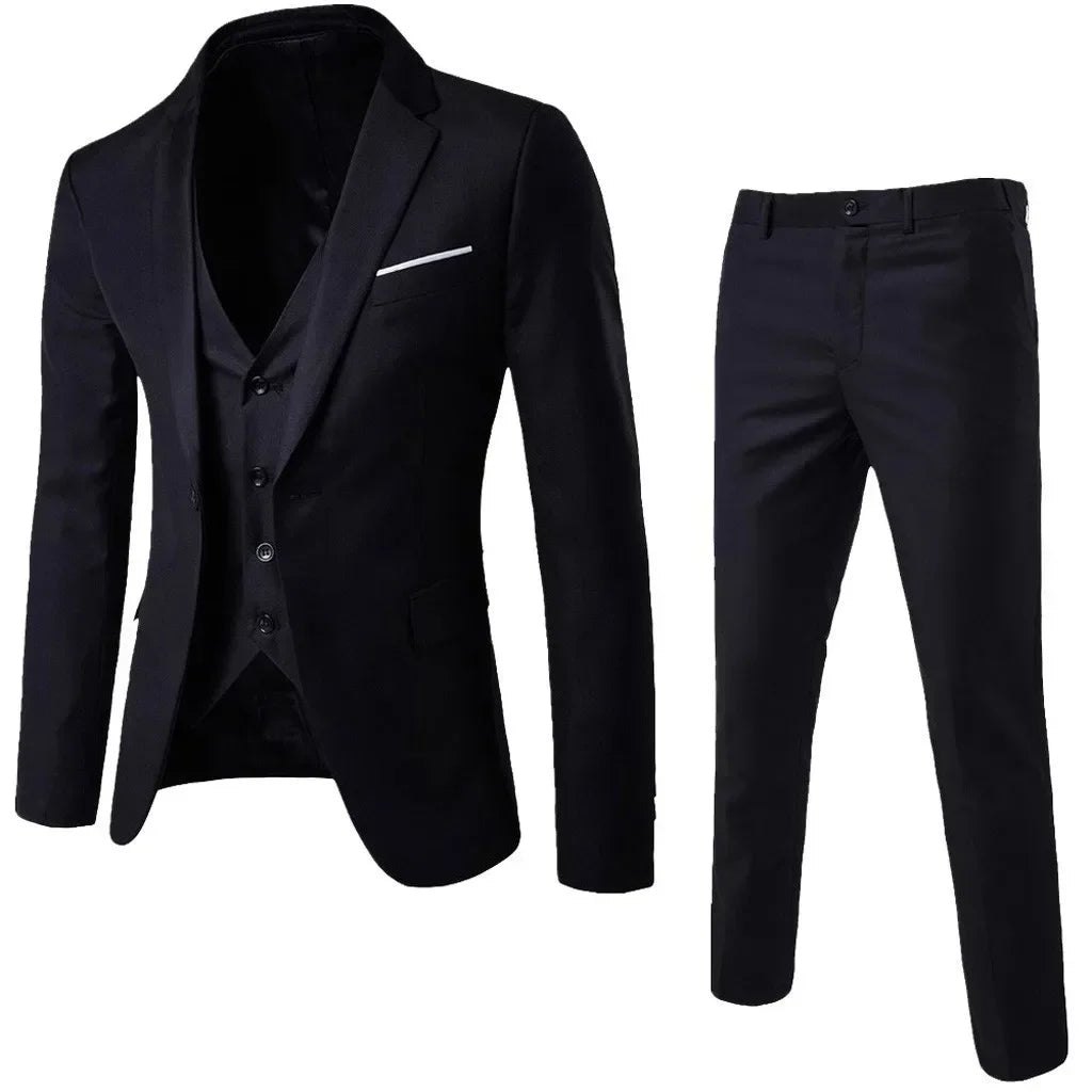 Hochzeitsanzüge für Männer, 3-teiliges Set, elegante Jacken, Weste, Hosen, Blazer, formelles Outfit, modisch, klassisch, komplettes 2024-Kostüm