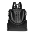Frauen Weiches Leder Rucksack Schule Schwarz Casual Multifunktionale College Tasche Große Kapazität Schulter Taschen Reise Tote Rucksack