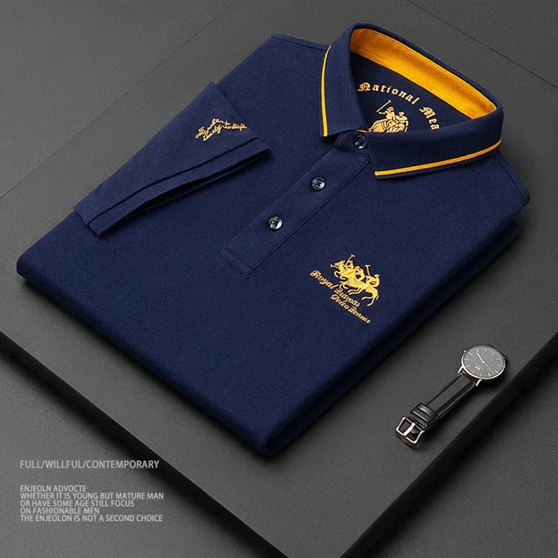 2024 hohe Qualität männer Baumwolle Bestickt Polo-Shirt Sommer Neue High-end-Business Casual Revers Kurzarm T-shirt