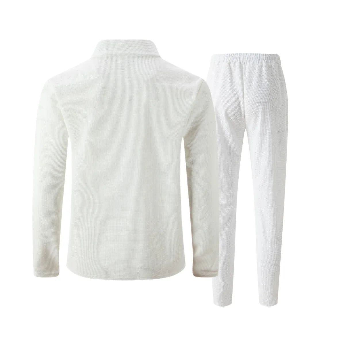 2026 Neue Herren Frühling-Herbst Karierte Strickjacke mit Reißverschlusskragen und Hosen-Set (mit Taschen)