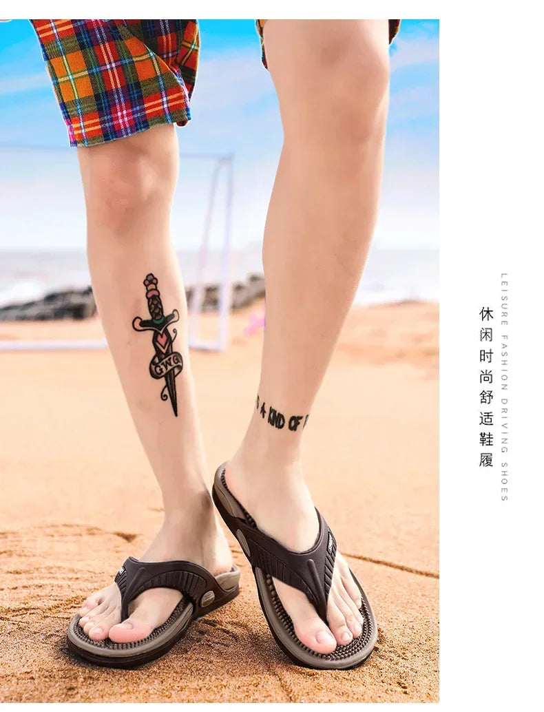 Männer Massage Flip-Flops EVA Hausschuhe Sommer Atmungsaktive Strand Schuhe Sandalen Männer Flip-Flops Atmungsaktive Plus Große Größe Männer Slipper 46