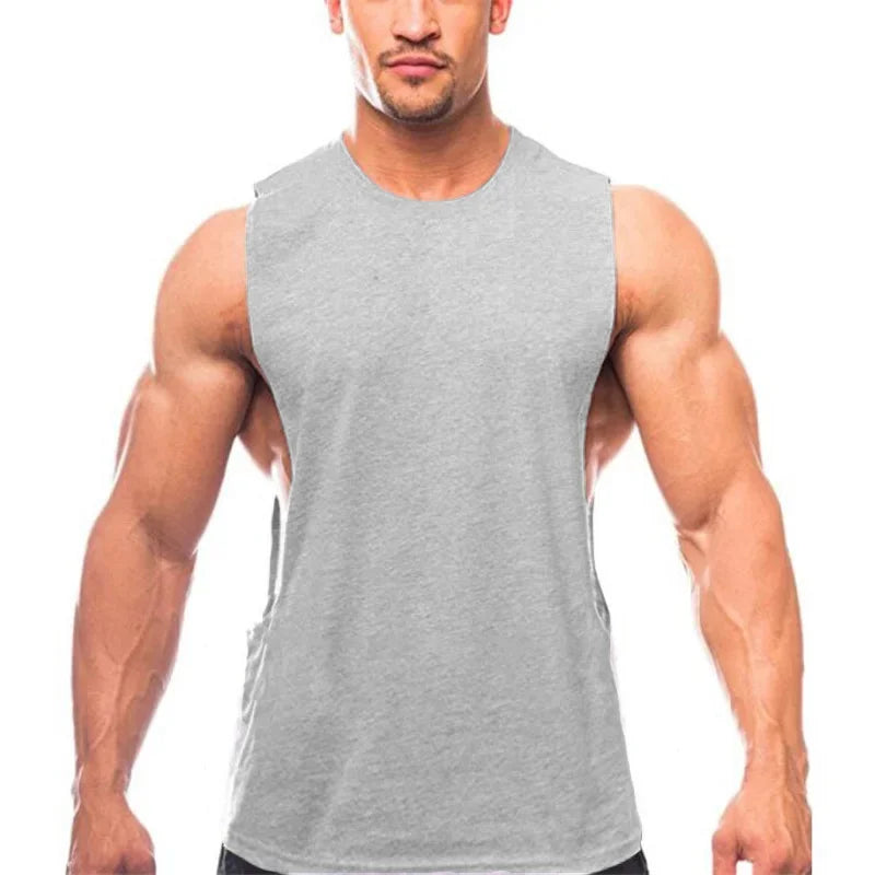 Gym Fitness Workout Laufen Tank Tops Sommer Casual Baumwolle Atmungsaktive Ärmellose Westen Herren Bodybuilding Muscle Sport T-shirts