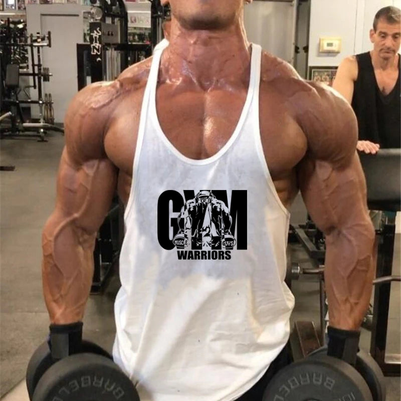 Gym Bodybuilding Tank Tops Mode Y-back Hosenträger Westen Baumwolle Atmungsaktive Ärmellose Unterhemden Herren Fitness Muscle Sport Hemd