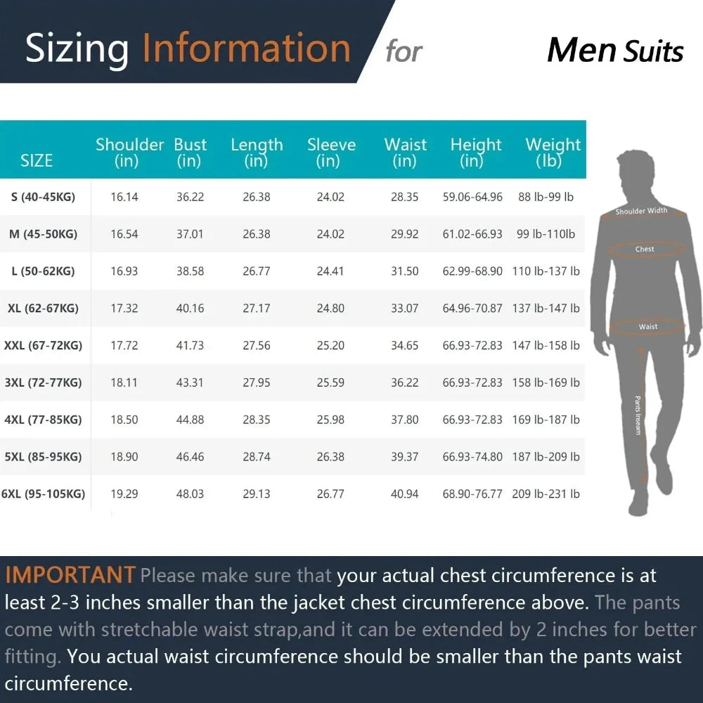 Men Suits Set Jackets Pants 2 Pieces Elegant For Wedding Slim Fit Blazers Formal Outfit Fashion Classic Full 2025 Costume