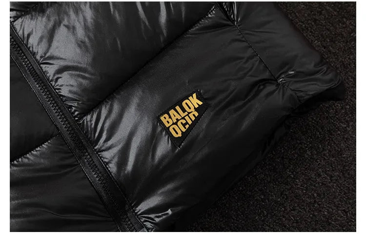 Männer Verdickte Daunen Baumwolle Weste Helle Oberfläche Mode Marke Warme Herbst Winter Oberbekleidung Schulter Pad Weste Jacke