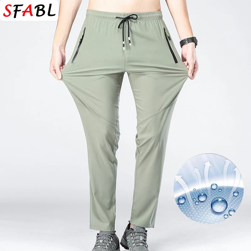 5XL Hohe Stretch Outdoor Sport Wandern Hosen Männer Zipper Taschen Hosen Männer Sommer Dünne Quick Dry männer Hosen Trekking Angeln