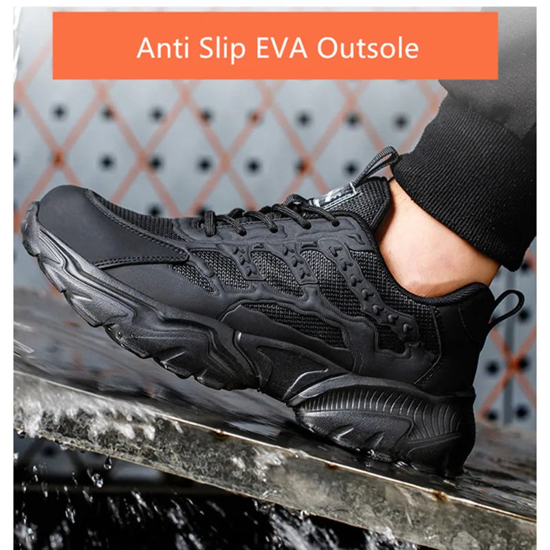 white work shoes lightweight comfortable safety shoes man women work shoes with a steel toe puncture proof safety work sneakers