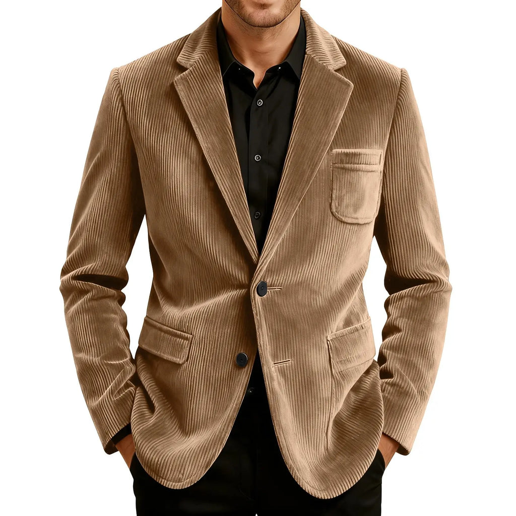 Männer Einfarbig Cord Warme Anzug Jacke Strickjacke Frühling Herbst Business Casual Cord Blazer Jacke männer Anzug Mantel