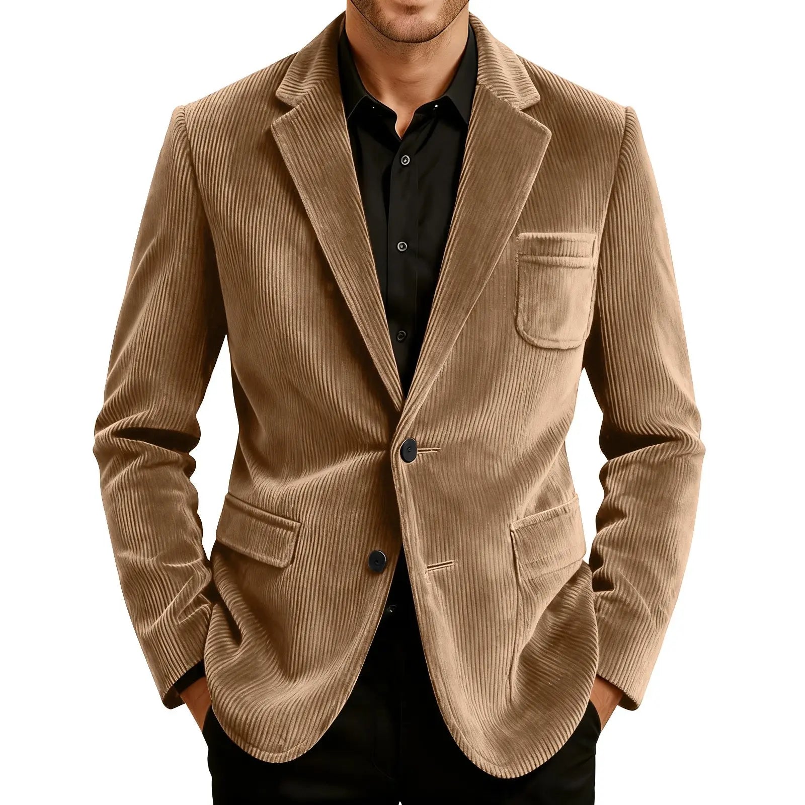 Männer Einfarbig Cord Warme Anzug Jacke Strickjacke Frühling Herbst Business Casual Cord Blazer Jacke männer Anzug Mantel