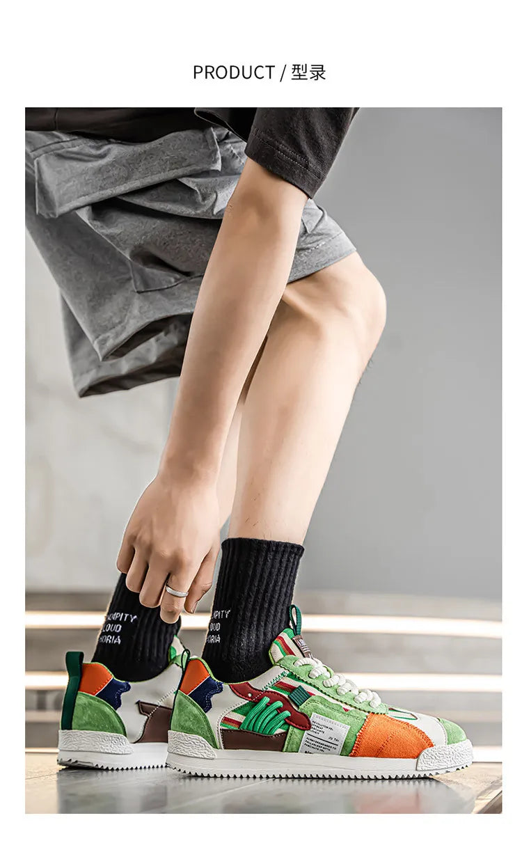 Herren Weiße Sneaker Herbst Bequeme Rutschfeste Laufschuhe Luxuriöse Weiche Sohle Modische Schnürschuhe Outdoor Freizeitschuhe 2026
