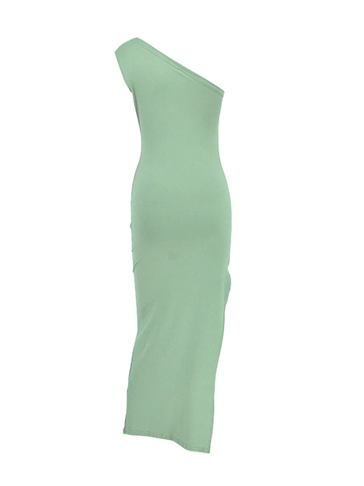 Damen Maxikleider Sexy Geschlitztes Schwarzes Ärmelloses Rückenfreies Schmales Kleid Sommer Damenmode Schulterfreies Club Elegantes Partykleid