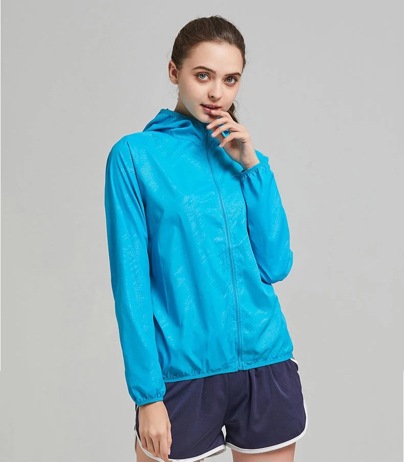 JNLN Unisex Wanderjacke Herren Damen Wasserdicht Schnelltrocknend Camping Windjacke Outdoor Trekking Angeln Regenmantel Anti UV Kleidung