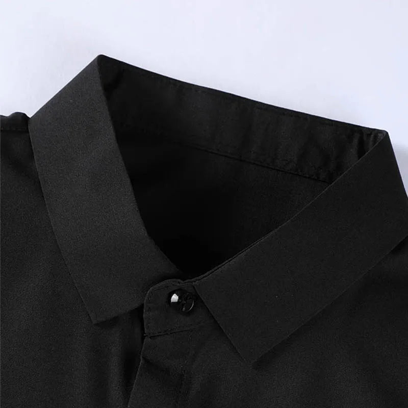 Neues Herren-Business-Casual-Hemd mit kurzen Ärmeln, einfarbig, für Sommermode, ohne Bügeln, bequemes und vielseitiges Oberteil