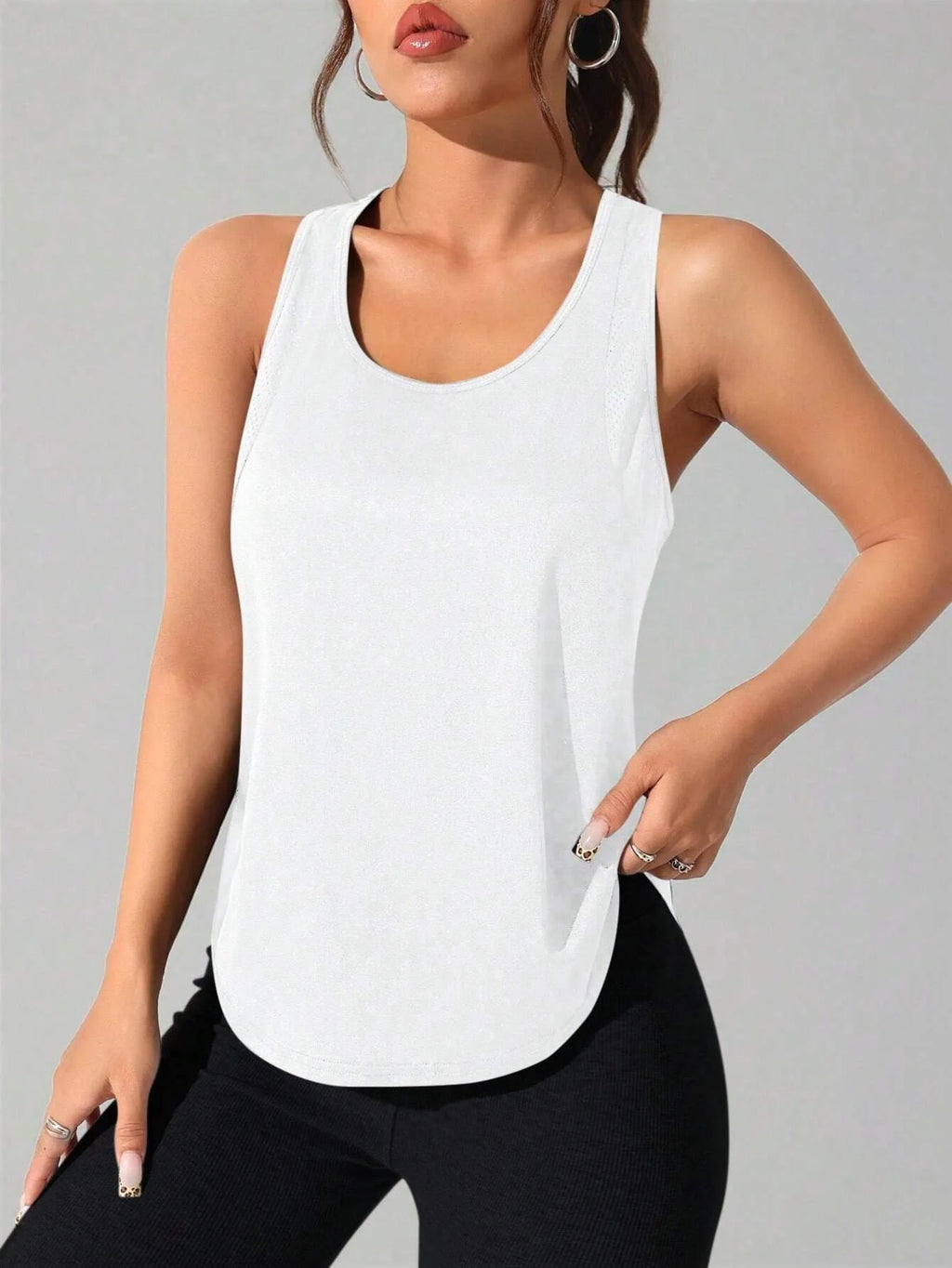 Women's stitched letters quick-drying sports vest, breathable net yoga sportswear, tennis uniform cycling suit, daily wear