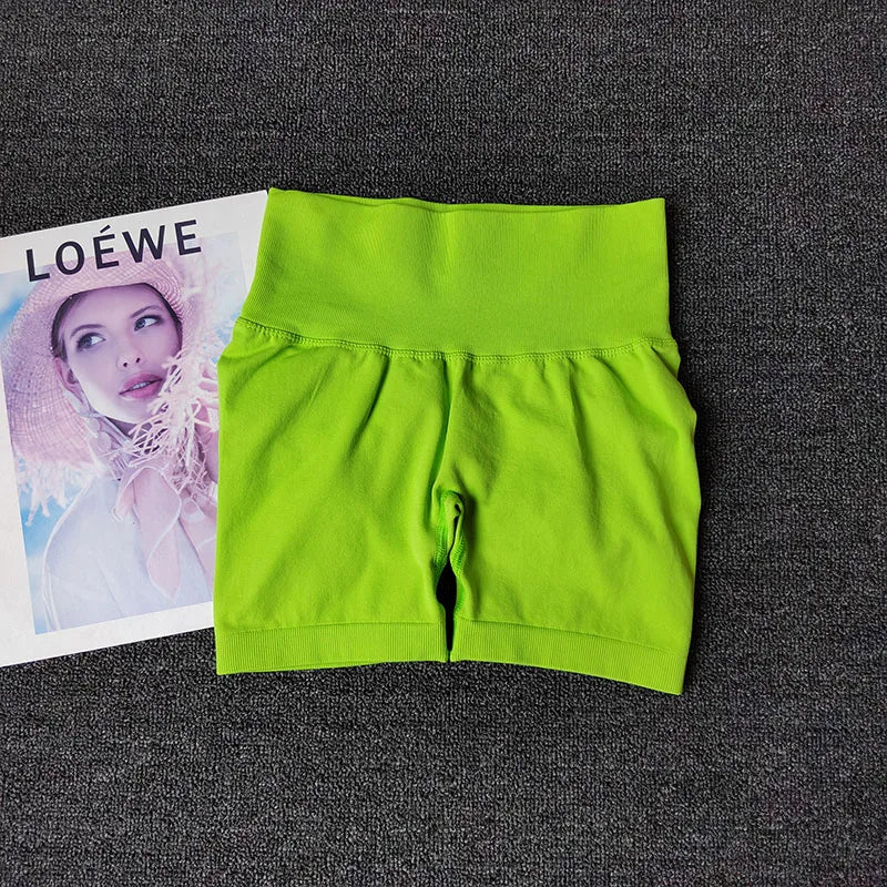 Yoga-Shorts, pfirsichfarben, heiße Mädchen-Drei-Kreuz-Hosen, hohe Taille, gestrickt, Druck, Laufen, Sport, elastisch, Bauchheben, Po, enge Hosen