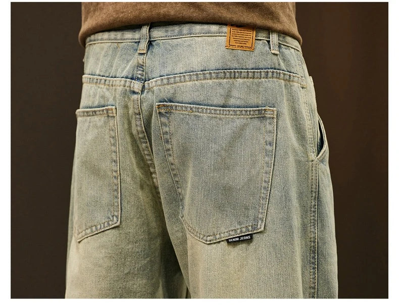 Männer 95% Baumwolle Jeans Hohe Qualität Lose Harem Hosen Mode Baggy Casual Outdoor Arbeit Denim Hosen Marke männer Kleidung