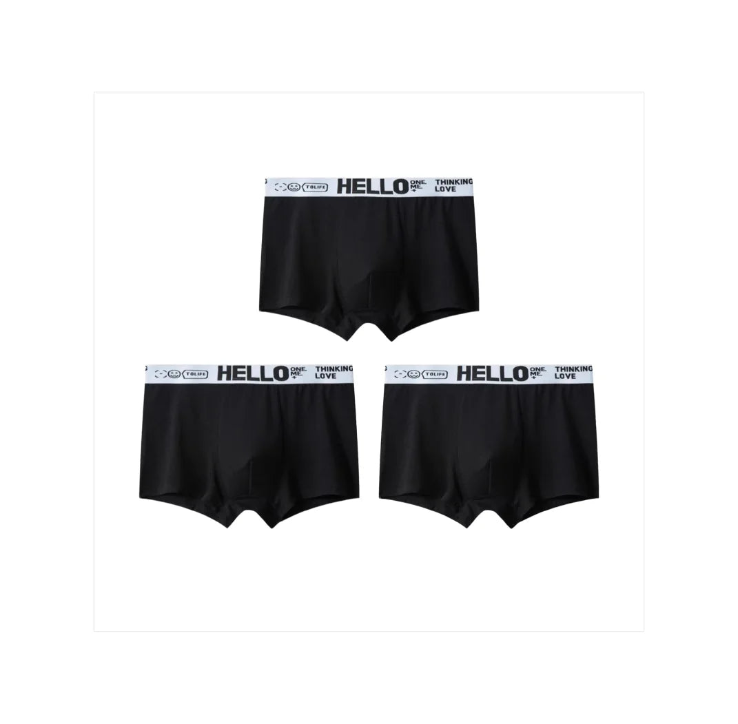 1/3Pc Männer Höschen Atmungsaktive Antibakterielle Boxer Shorts Vier-ecke Shorts Jugendliche Gestrickte Reine Farbe U Konvexen männlichen Unterhose