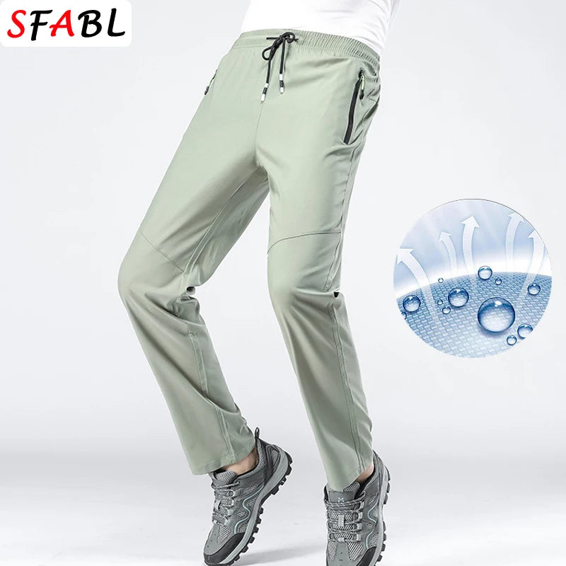 5XL Hohe Stretch Outdoor Sport Wandern Hosen Männer Zipper Taschen Hosen Männer Sommer Dünne Quick Dry männer Hosen Trekking Angeln