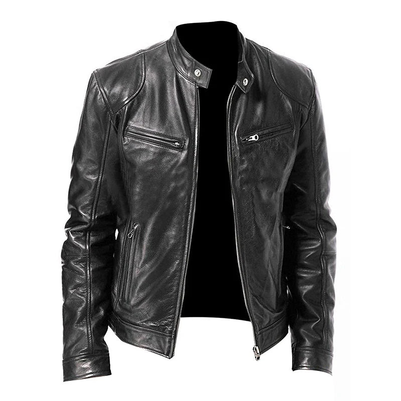 2024 motorrad Leder Jacken Mann Casual Mode Motorrad Mantel Slim Fit Revers PU Jacken Herbst Anti-wind Leder Mantel männlichen
