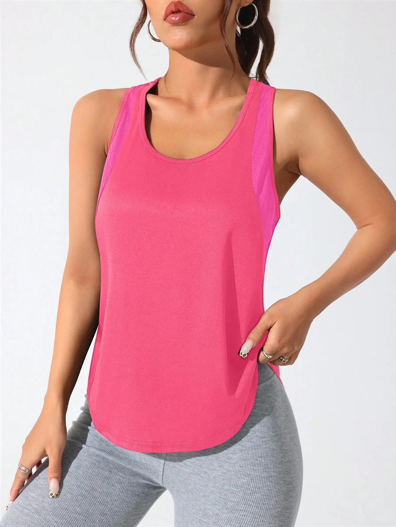 Women's stitched letters quick-drying sports vest, breathable net yoga sportswear, tennis uniform cycling suit, daily wear