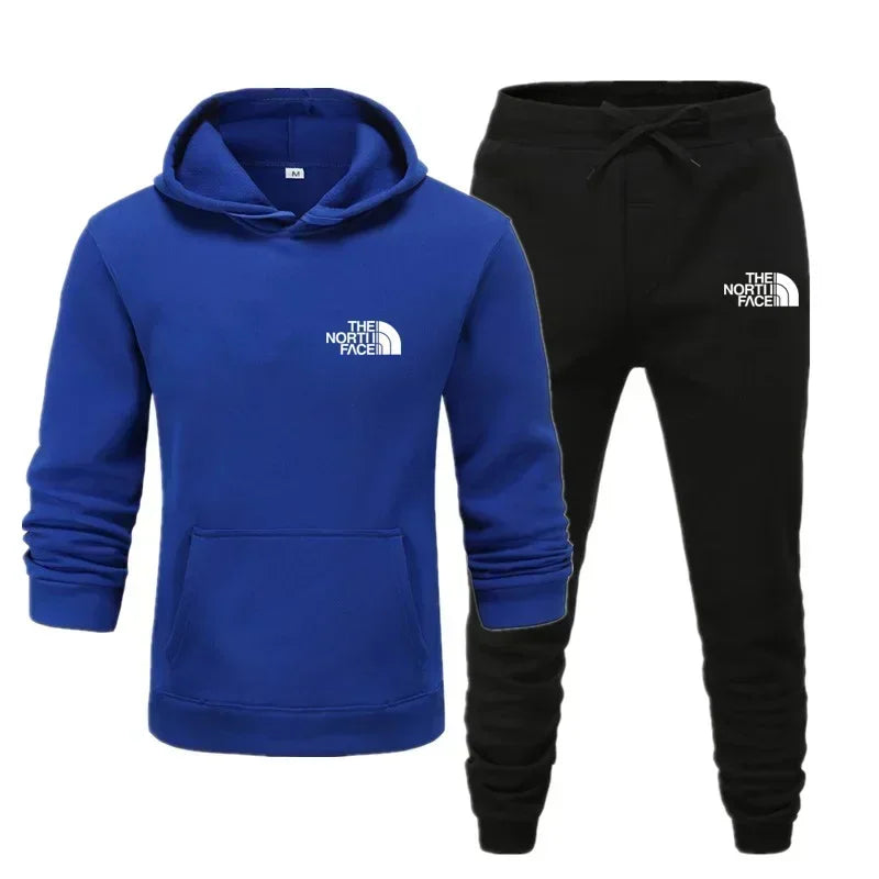 Herbst und Winter neues Herren-Sportbekleidungsset, modisches Outdoor-Herren- und Damen-Kapuzenpullover und Hose, 2-teiliges Set