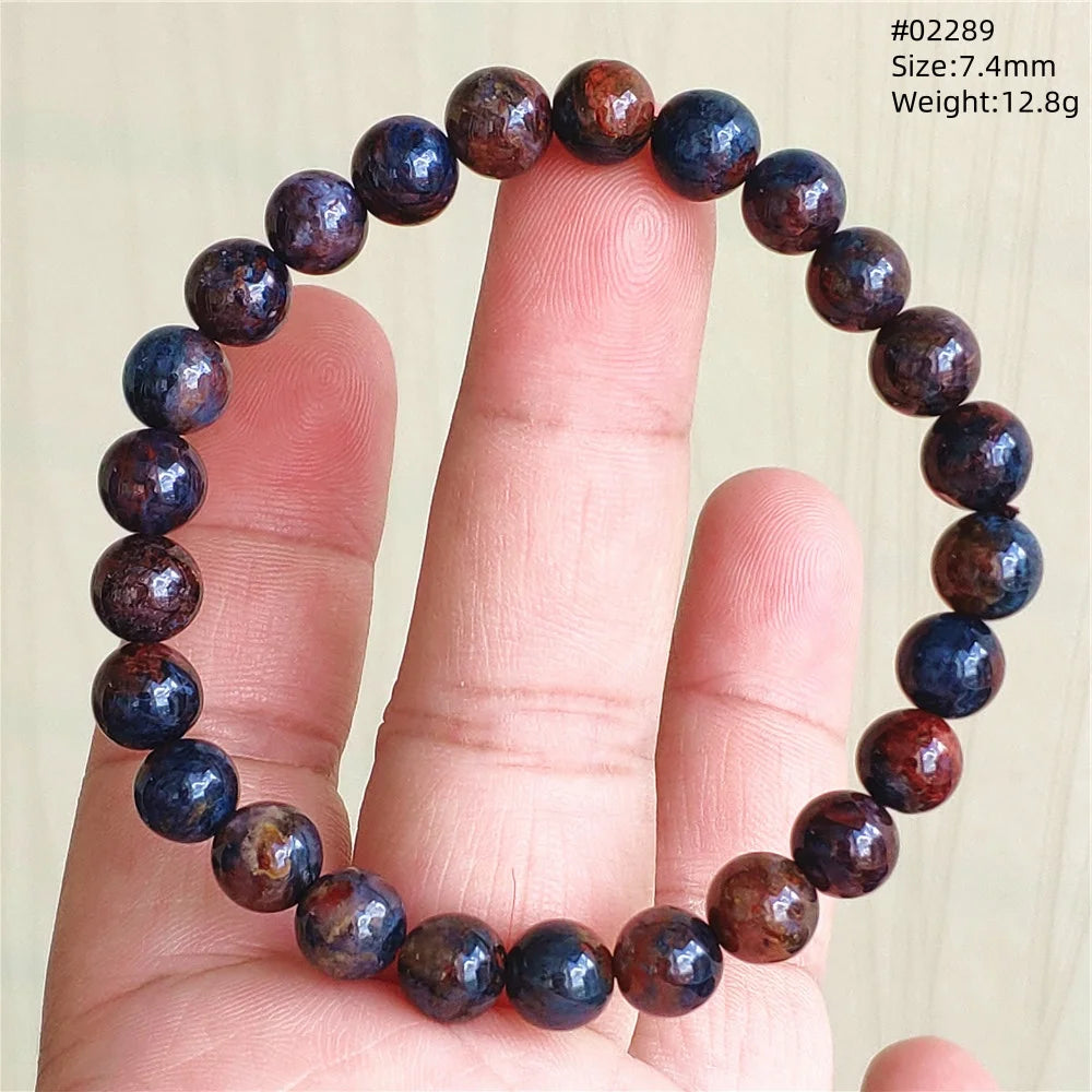 Natürliche blaue Pietersite Runde Perlen Armband Schmuck 12,5 mm Feuer Pietersite Namibia Feuer Pietersite Seltene Steinperlen AAAAAA