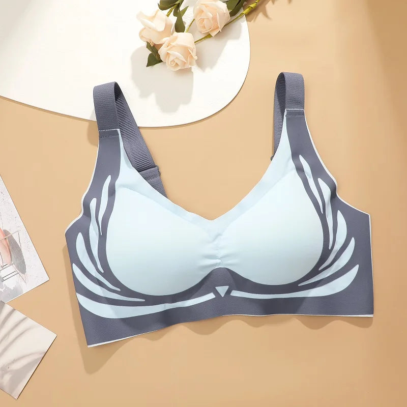 Plus Size Super Gather Push Up Bras Women Soft Support Seamless Underwear Female Full Cup Lift-Up Bras No Steel Sleepwear