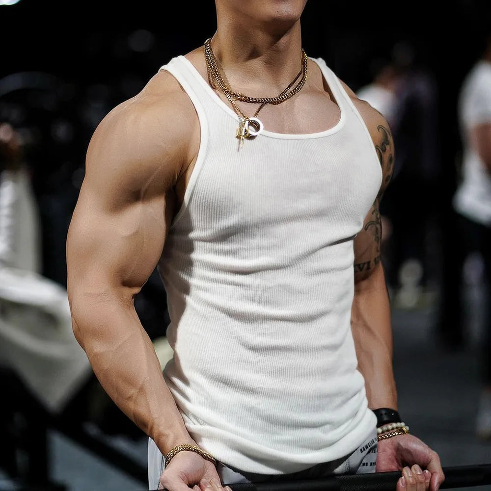 Männer Tank Top T-shirt Singlet Gym Workout Fitness Ärmelloses Shirt Muskel Bodybuilding Atmungsaktive Untertaille