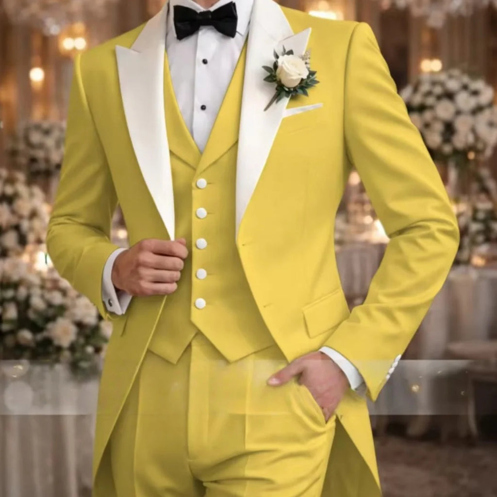 Angepasst Neue Weiß Und Grün Formale Business Männer Anzug Bräutigam Trauzeuge Hochzeit Party Prom Männlichen Smoking 3-teiliges Set Blazer Weste P