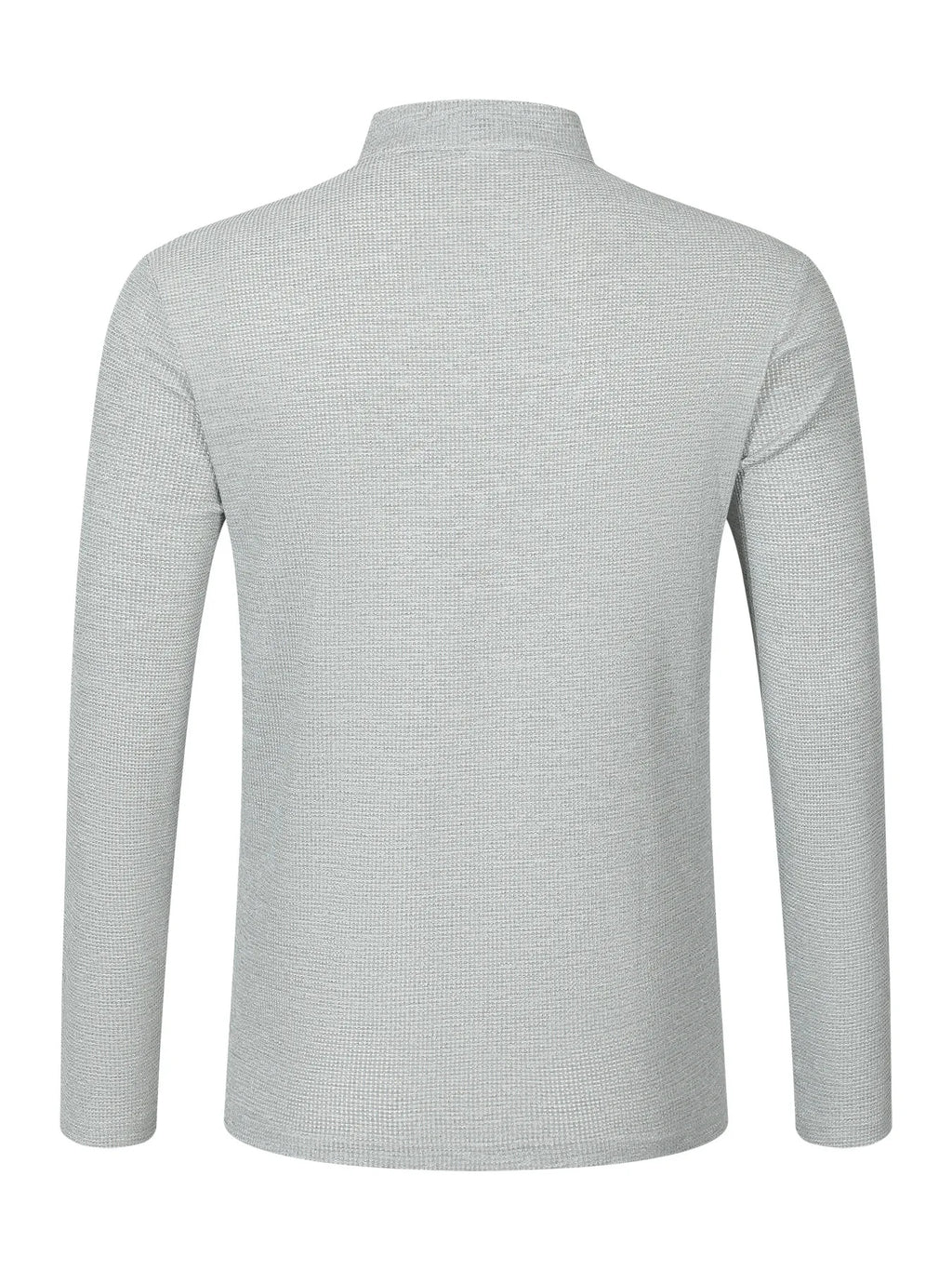 Lässiges Herren-Langarmhemd mit Waffelkaro, Stehkragen, Knopf-Halbstrickjacke, atmungsaktives und bequemes Hemd für den täglichen Gebrauch