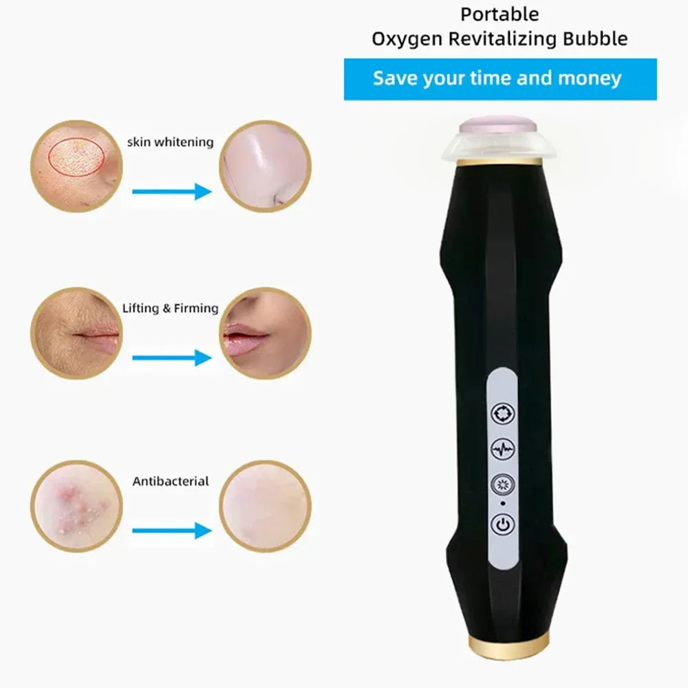Neueste Handheld Wiederaufladbare CO2 Sauerstoff Blase Gerät Peeling Sauerstoff Gesichts Maschine Falten Entfernung Tragbare Schönheit Gerät