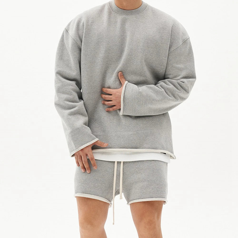 Herren Training Sporta nzüge Fitness Fitness Kits Sportswear Hoodie Pullover Kapuzen shorts Jogging-Sets Baumwolle Lauf anzüge